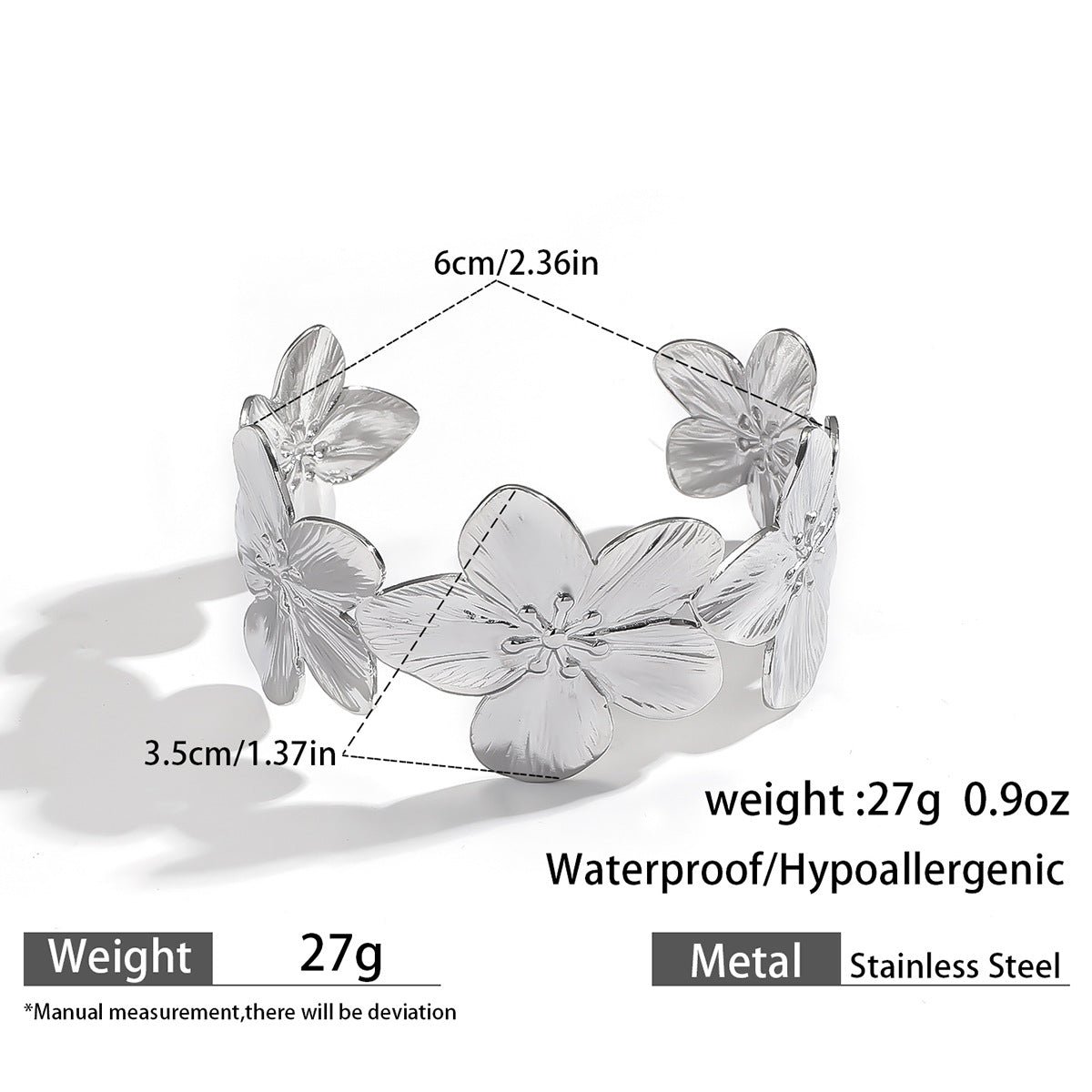 麦芽欧美不锈钢海洋风手镯海星海螺珊瑚花朵手环天然石镯子手饰品