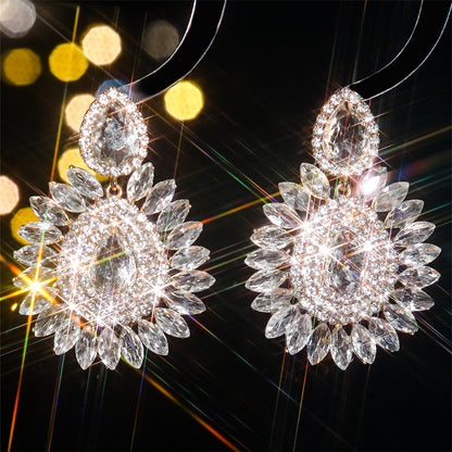 亚马逊货源个性夸张彩色玻璃水钻耳环女 恶魔之眼万圣节耳饰耳环