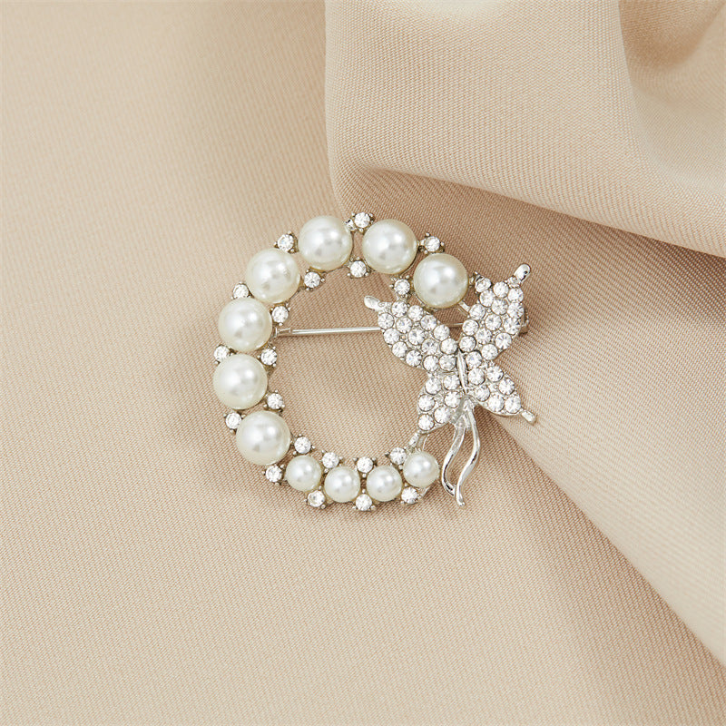 Hand-painted Enamel Sparkling Zircon Vintage Animal Brooch, Pink Flower, Creative & Fashionable Brooch