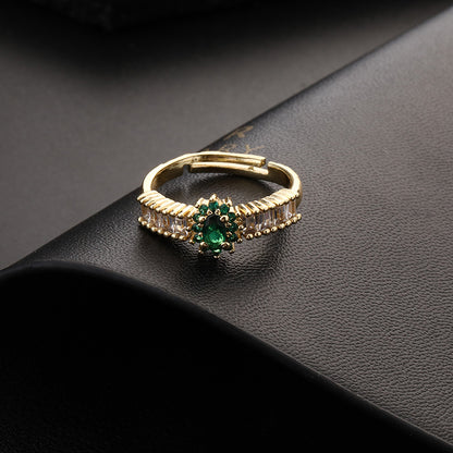 Green CZ Vintage Ring