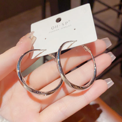 Minimalist Twisted Metal Hoop Earrings