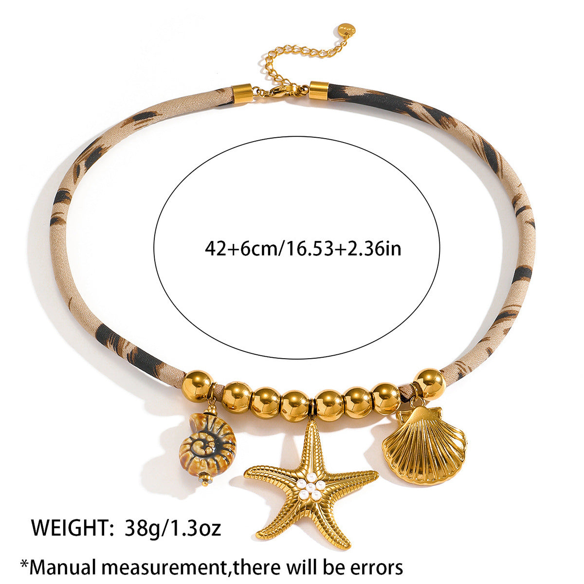 麦芽欧美钛钢贝壳海螺海星项链轻奢高级感沙滩度假风锁骨链不锈钢