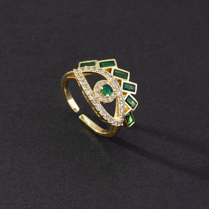 Green CZ Vintage Ring