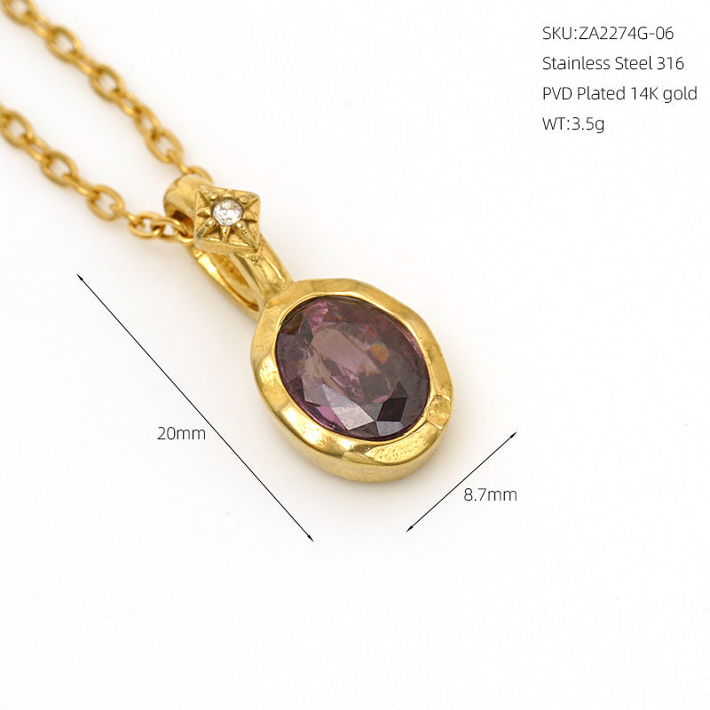 12 Zodiac Stone Necklace