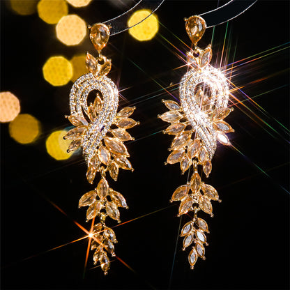 町卡 显脸小高级感彩色玻璃水钻耳环女 个性夸张耳钉耳饰earrings