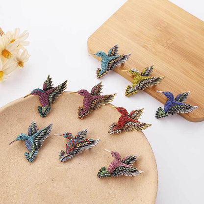 Hummingbird Crystal Brooch