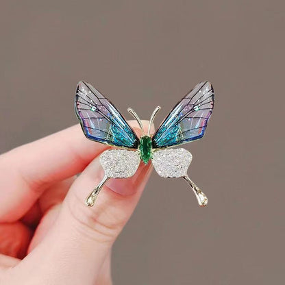 Green Butterfly Tassel Brooch