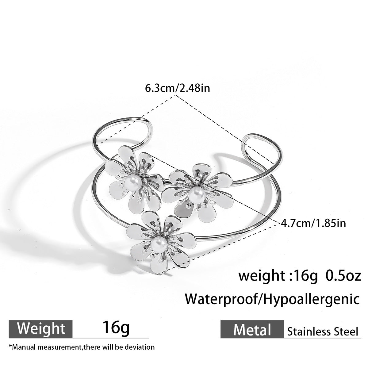 麦芽欧美不锈钢海洋风手镯海星海螺珊瑚花朵手环天然石镯子手饰品