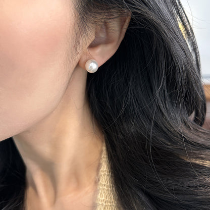 White Pearl Stud Earrings