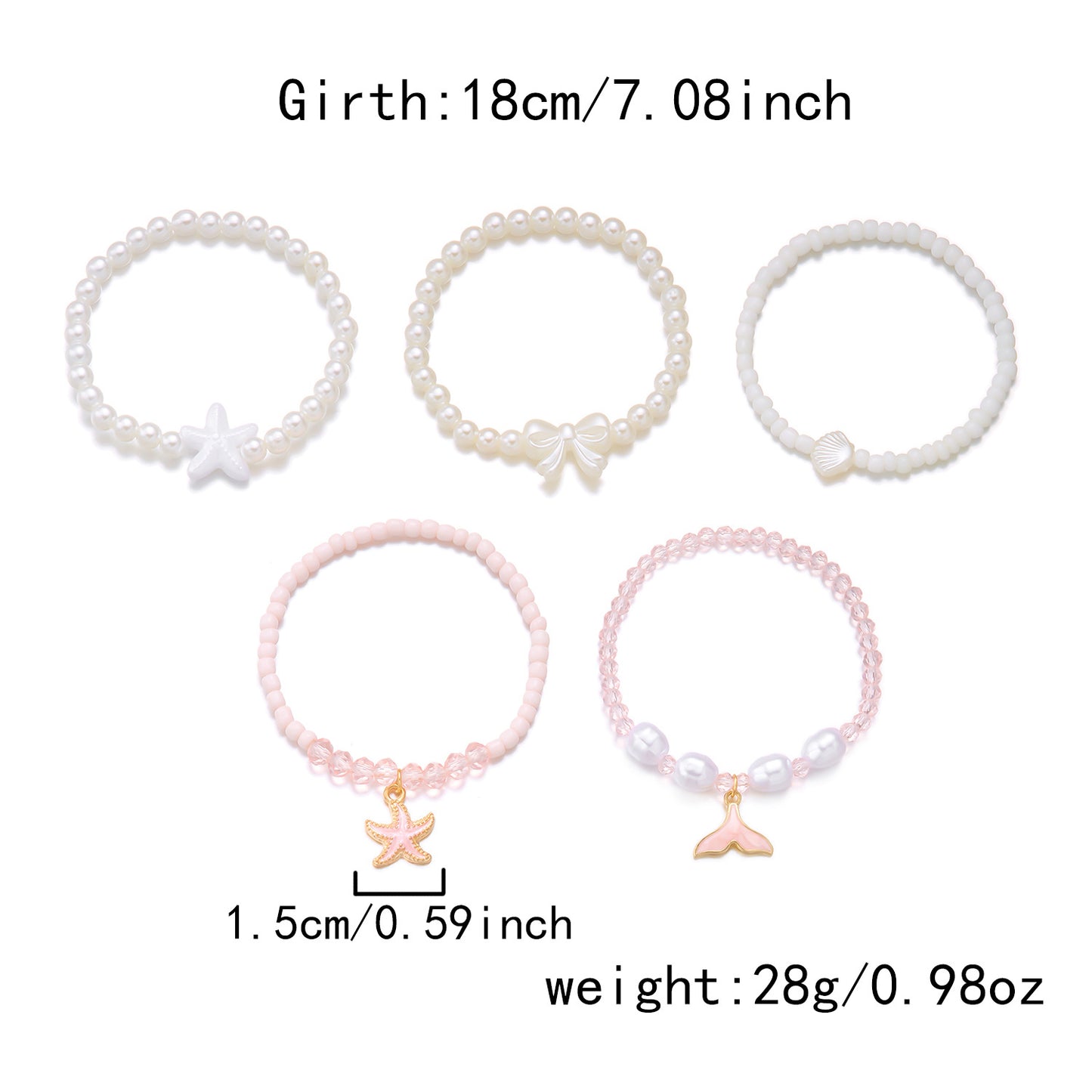 Starfish Shell Bracelet Set