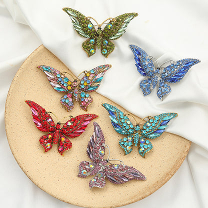 Alloy Butterfly Crystal Brooch