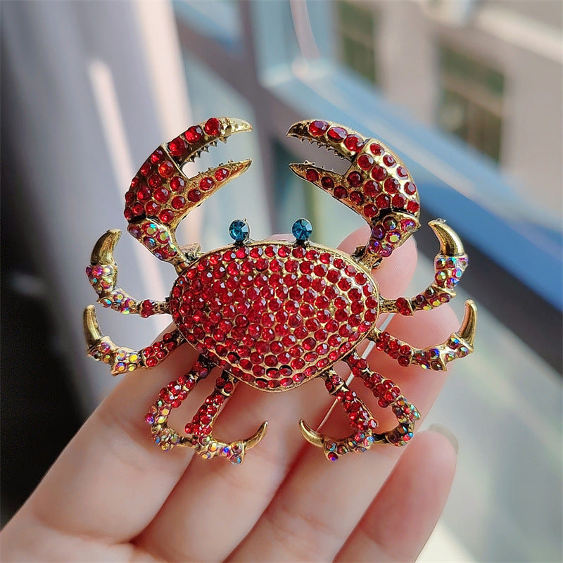 Hand-painted Enamel Sparkling Zircon Vintage Animal Brooch, Pink Flower, Creative & Fashionable Brooch
