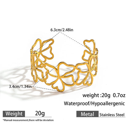 麦芽欧美不锈钢海洋风手镯海星海螺珊瑚花朵手环天然石镯子手饰品