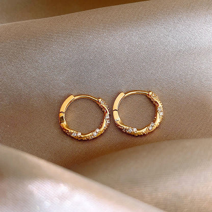 Gold CZ Hoop Earrings