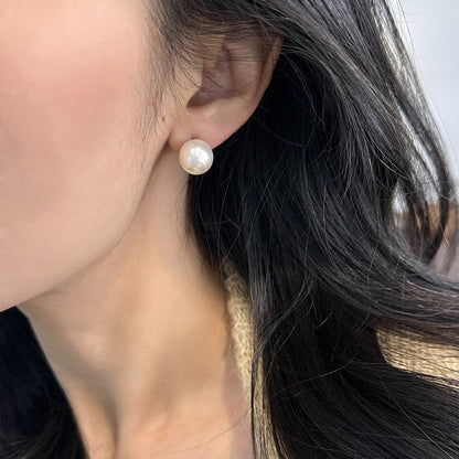 White Pearl Stud Earrings