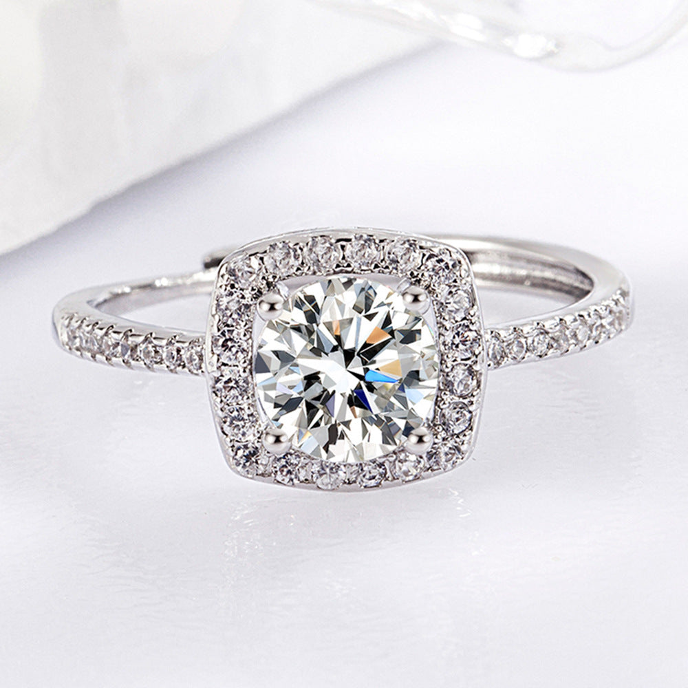 White Gold Plated Adjustable Ring
