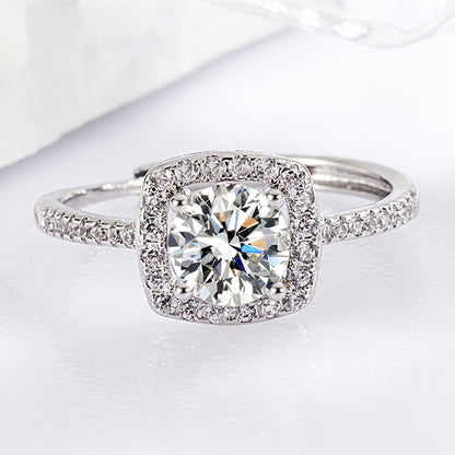 White Gold Plated Adjustable Ring