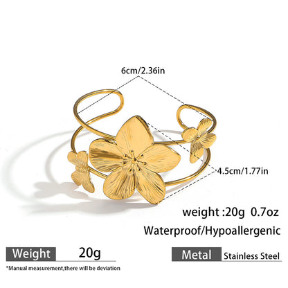 麦芽欧美不锈钢海洋风手镯海星海螺珊瑚花朵手环天然石镯子手饰品