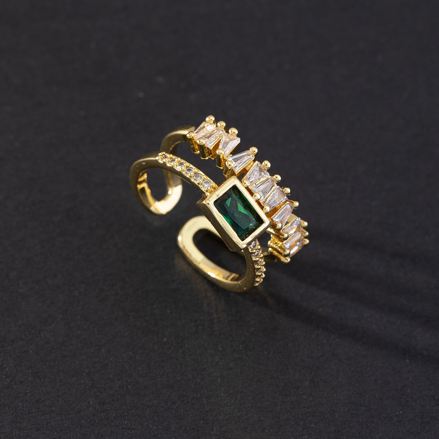Green CZ Vintage Ring