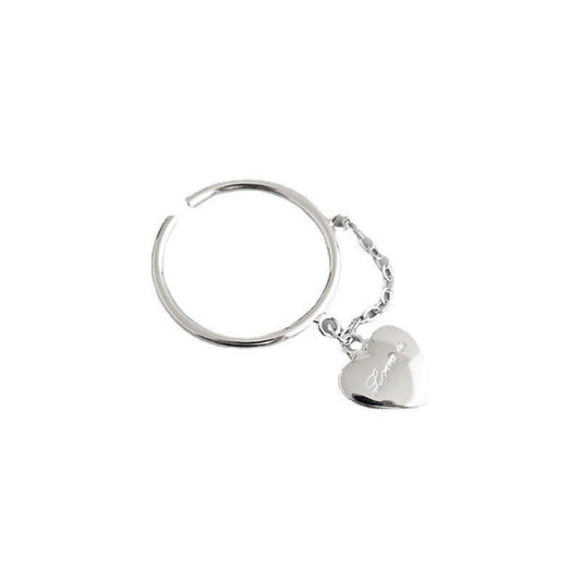 S925 Silver Heart Open Ring