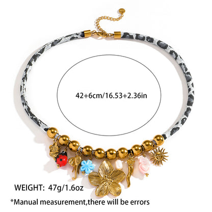 麦芽欧美钛钢贝壳海螺海星项链轻奢高级感沙滩度假风锁骨链不锈钢