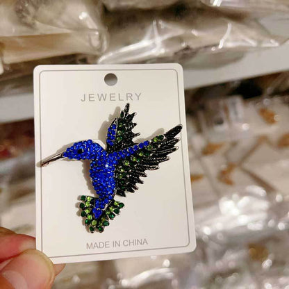 Hummingbird Crystal Brooch