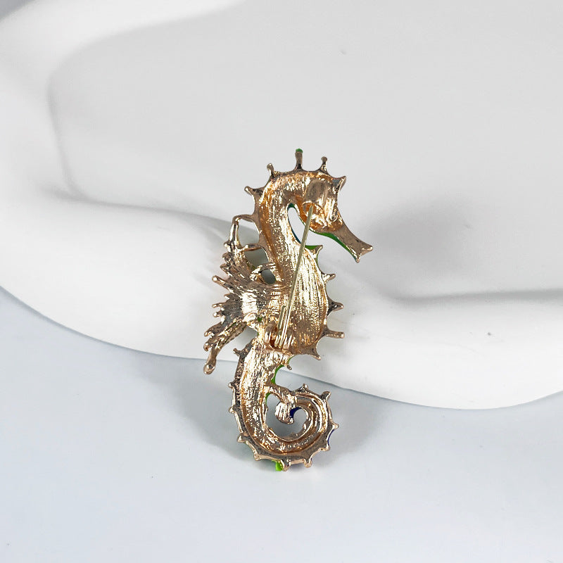 Enamel Seahorse Brooch