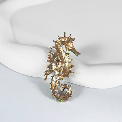 Enamel Seahorse Brooch