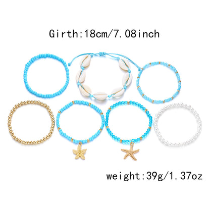 Starfish Shell Bracelet Set