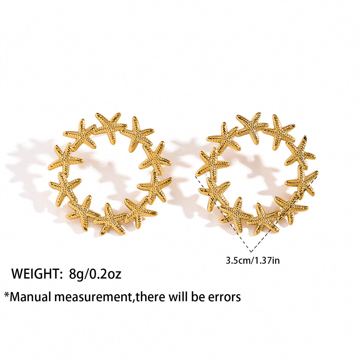 麦芽欧美跨境不锈钢海星星星耳钉女海洋风耳环个性时尚设计感耳饰