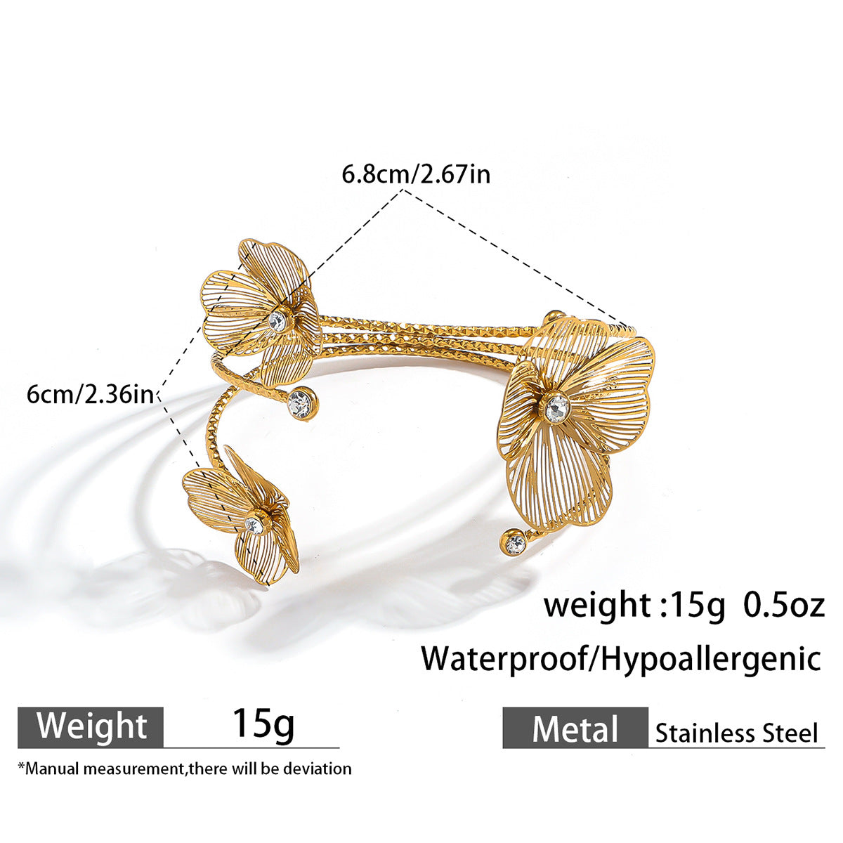 麦芽欧美不锈钢海洋风手镯海星海螺珊瑚花朵手环天然石镯子手饰品