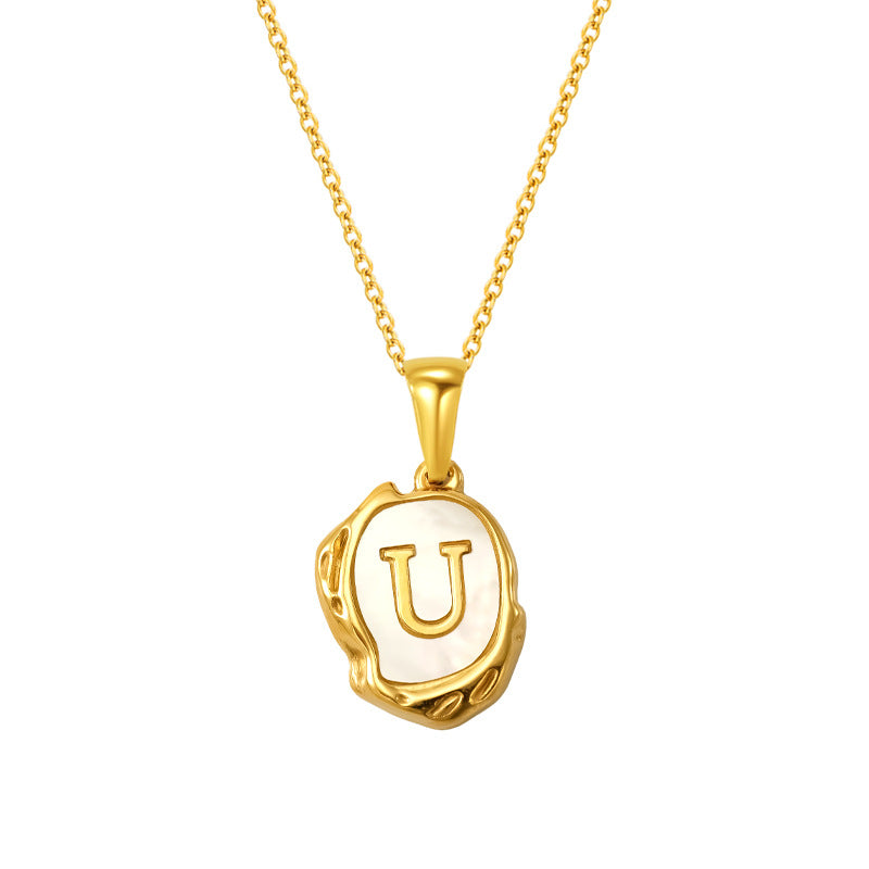 Light Luxury Fashion Gold Plated Titanium Steel Lava Necklace