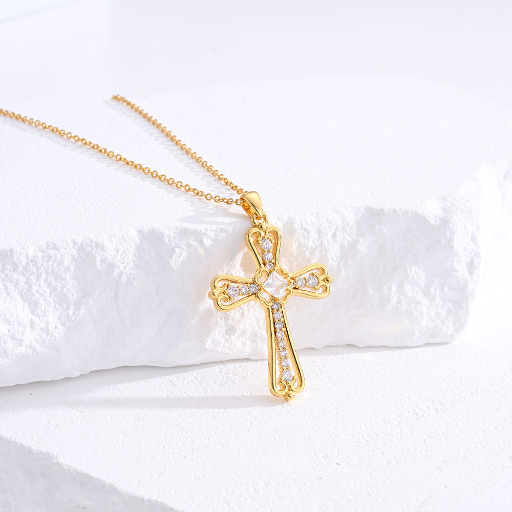 Gold-Plated Cross Necklace