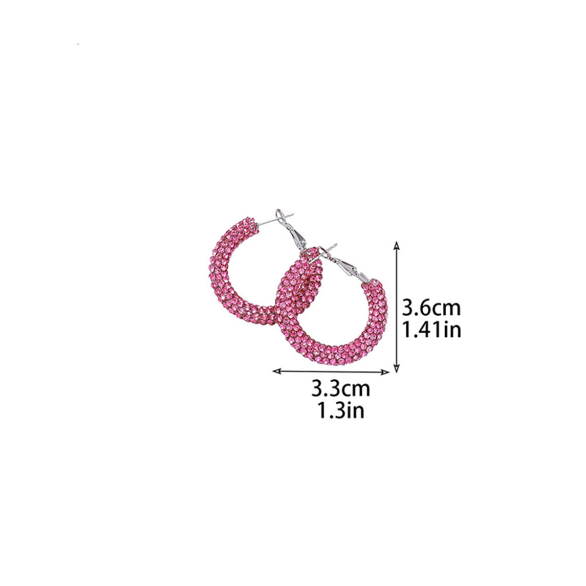 外贸热销 欧美夸张镶钻双排大圈街舞hiphop耳环耳圈 新娘耳饰批发