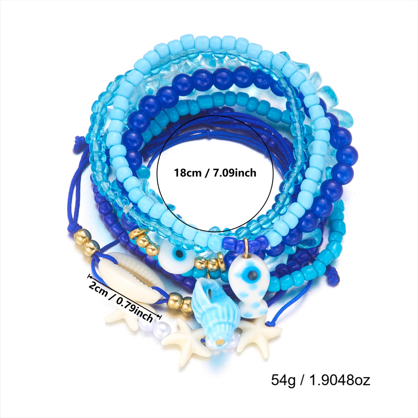 Starfish Shell Bracelet Set