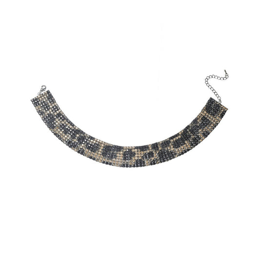 Rhinestone Leopard Choker Necklace