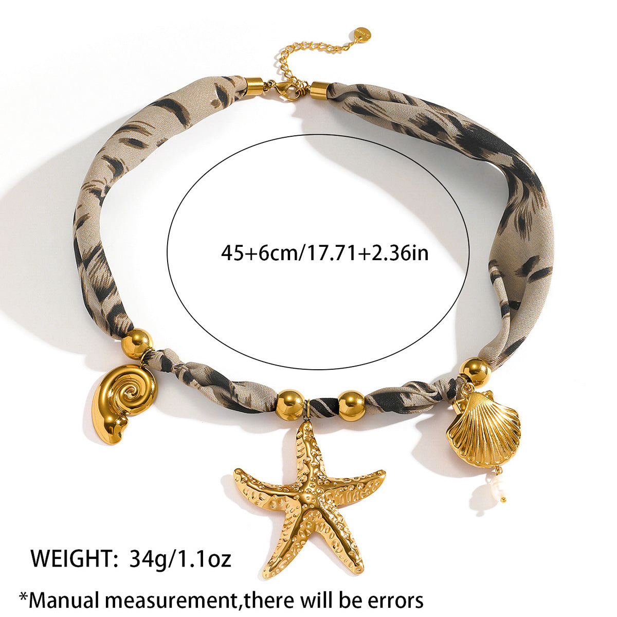 麦芽欧美钛钢贝壳海螺海星项链轻奢高级感沙滩度假风锁骨链不锈钢