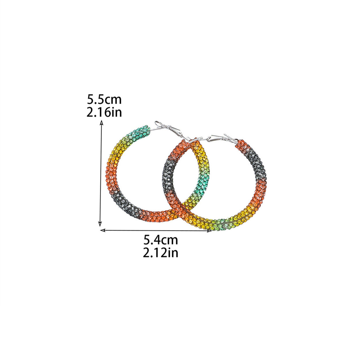 外贸热销 欧美夸张镶钻双排大圈街舞hiphop耳环耳圈 新娘耳饰批发