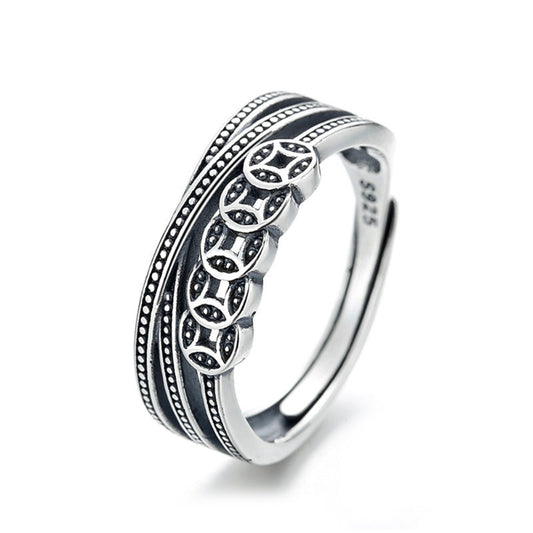 S925 Chinese Coin Ring
