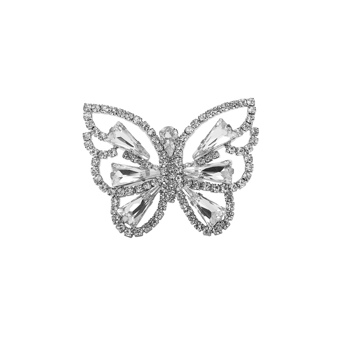 町卡高端华丽闪亮水晶蝴蝶形戒指女 小众设计水钻戒指指环