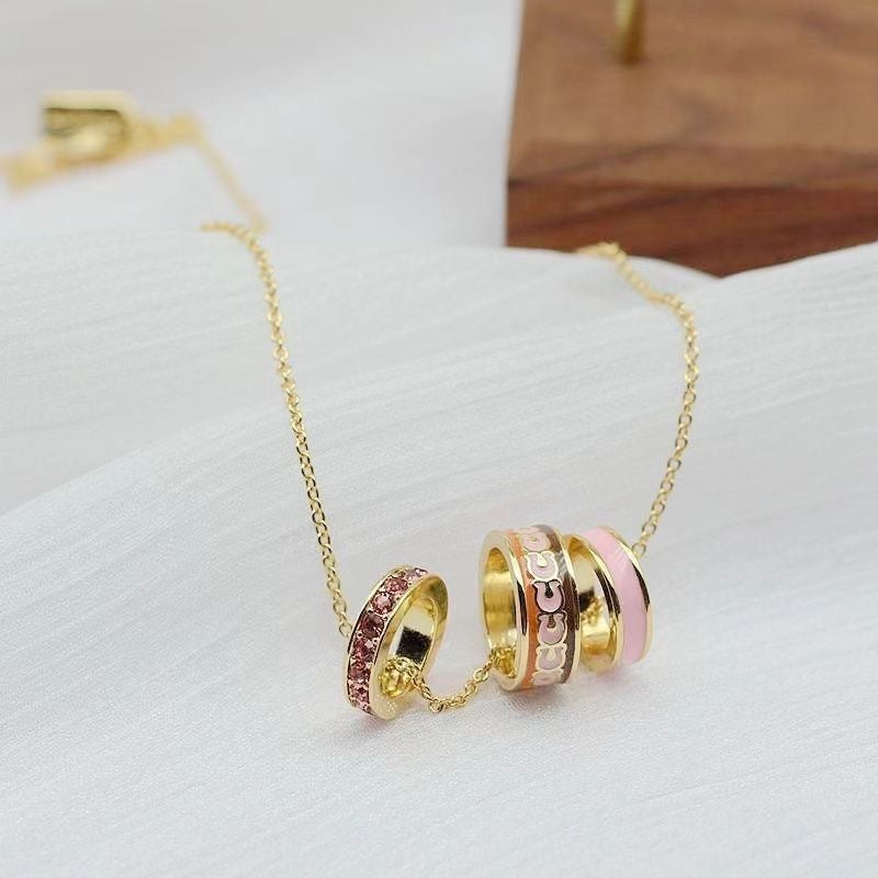 Trendy Resin Drop Glue Pendant Necklace