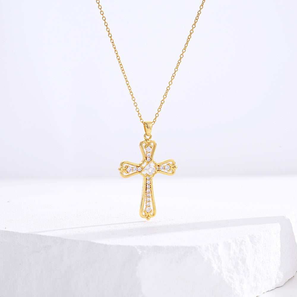 Gold-Plated Cross Necklace