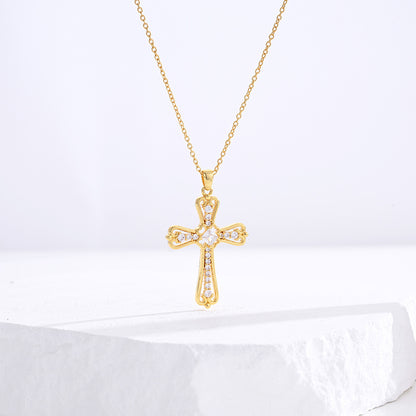 Gold-Plated Cross Necklace