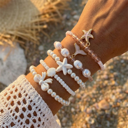 Starfish Shell Bracelet Set