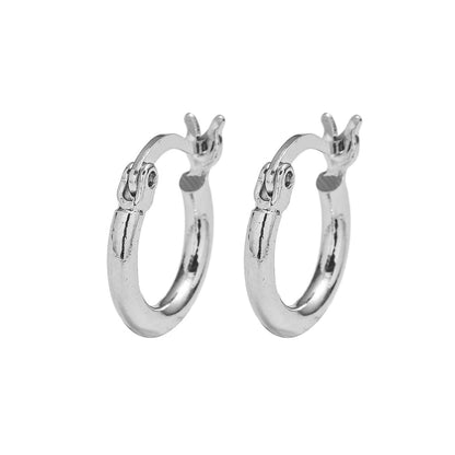 S925纯银耳扣 ins风简约时尚圆圈耳环耳圈 个性潮流圆环耳坠饰品