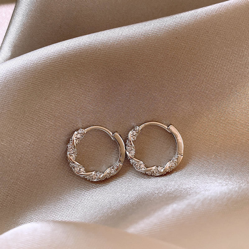 Gold CZ Hoop Earrings