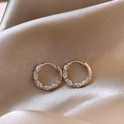 Gold CZ Hoop Earrings