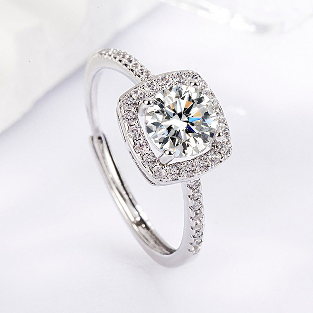 White Gold Plated Adjustable Ring