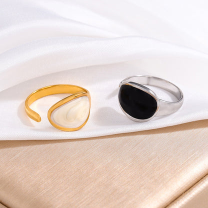 Titanium Steel Teardrop Ring