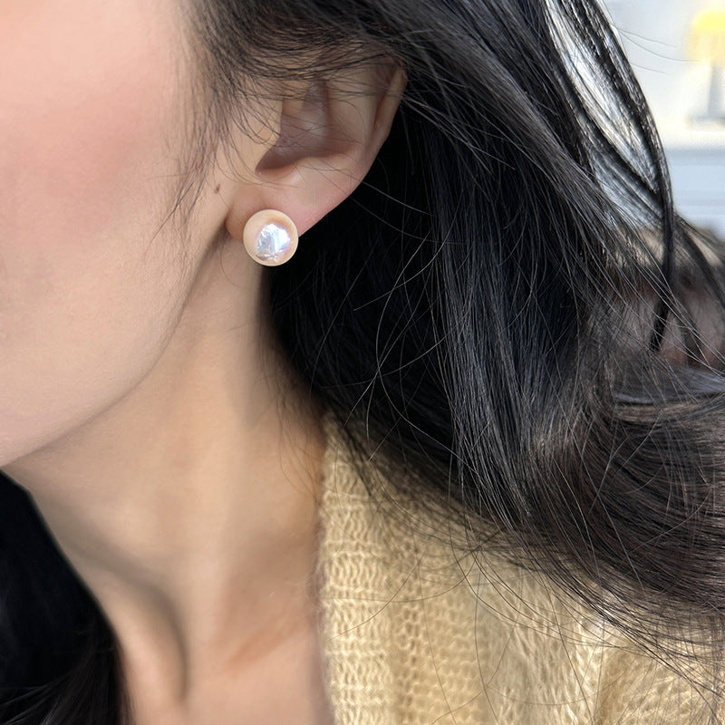 White Pearl Stud Earrings
